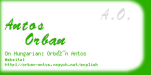 antos orban business card